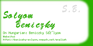 solyom beniczky business card